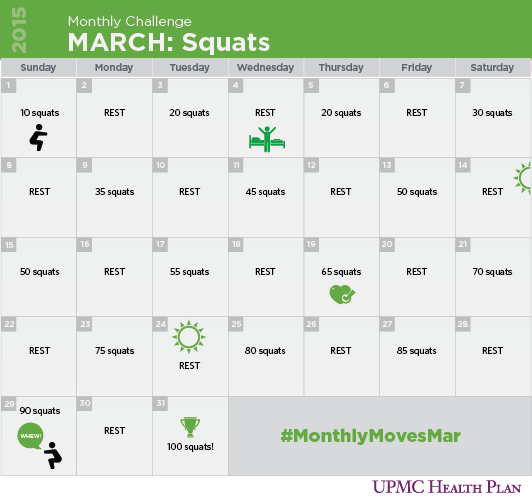 30-Day Squat Challenge | UPMC Health Plan 