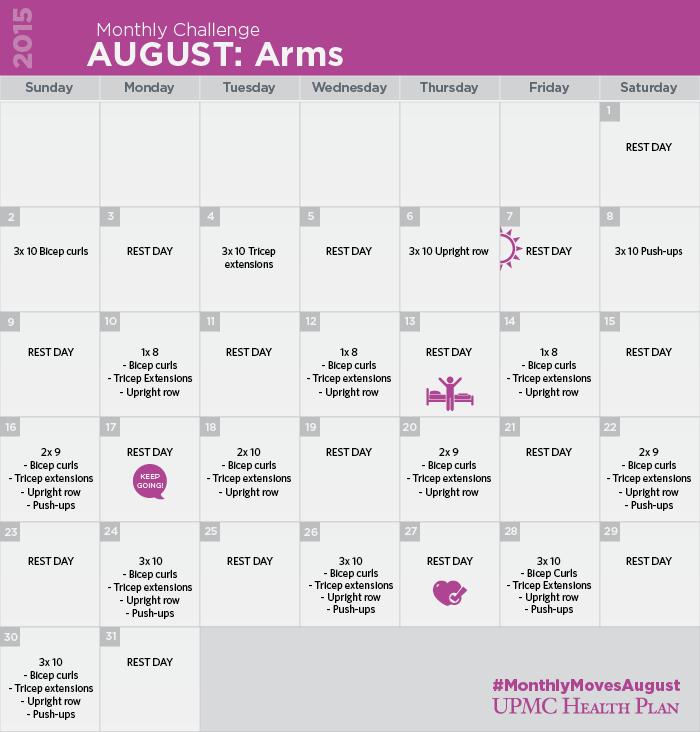 30-day arms workout challenge | UPMC Health Plan