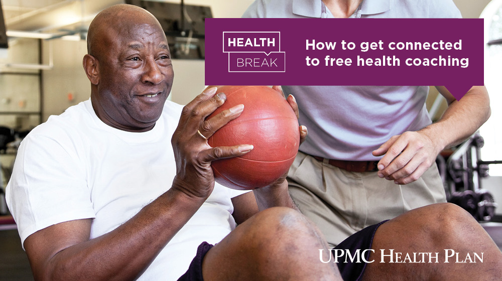 UPMC Health Plan member exercises  with support from a health coach